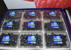 Expositor de arándanos de Berry Fresh.