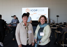 Kerstin Meinicke, de Heide-Zwiebel AG (Alemania) y Christine Schneider, de Mitteldeutsches Zwiebelkontor GmbH (Alemania)