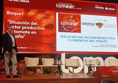 Tras la bienvenida, Luis Miguel Fernández, gerente de Coexphal, detalló la situación del sector productivo de tomate en España