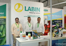 Albert Belart, Xavier Saiz y Agustín Mencía, de Labin, que ha presentado en la feria su nueva solución LabinPro