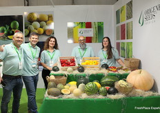 Stand de Origene Seeds, especializados en pimiento California, pero con una amplia gama de sandía y melón