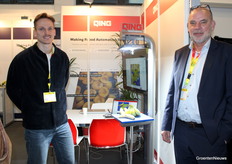 Jeroen Groendijk y Will Uiting (Qing). Qing compartió stand con Robovision. Esta empresa, que participaba por primera vez en Fruit Logistica, está especializada en sistemas de inspección de datos mediante visión e inteligencia artificial.