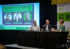 Eric McClam, cofundador de City Roots Farm, Eva Helen, ejecutiva de BRAVE Industries, Nina Sadighi PE, SMIEEE, fundadora de Eradeh Power Consulting, sobre la conversión de residuos en vatios: formas innovadoras de aprovechar la energía de fuentes no convencionales en las operaciones de la CEA.