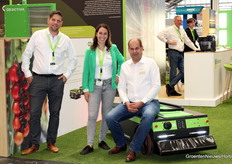 Patrick Dankers, Steffi Verheyden y Thomas Hoeterickx (Octiva). Octiva ha adquirido recientemente Berkvens. Compartieron stand.