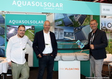 Richard Nieuwenhuizen (Aquasol Solar), Wim Nowé (Profloating) y Willem Verwoerd (Aquasol Solar)