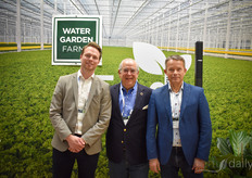 Rick Schneiders (Director de Alimentos del Futuro de Siemens), Dennis Levine (Director General de Water Garden Farms), y Thomas Larssen (Presidente de CEAd); Anuncian su nuevo proyecto de colaboración "digiCEAd".