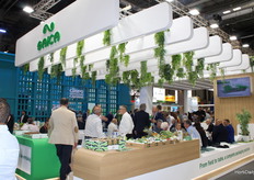 Hora de reuniones y de almorzar en el stand de Saica