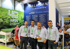 En el stand de Viveros Saliplant, que cumple 40 años, Miguel Ángel López, Ángel Romero, José Caro y Antonio Salguero