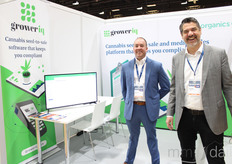 Rob Perry y Giles Parker, de GrowerIQ. Su software "de la semilla a la venta" ayuda a las empresas cannábicas a cumplir la normativa.
